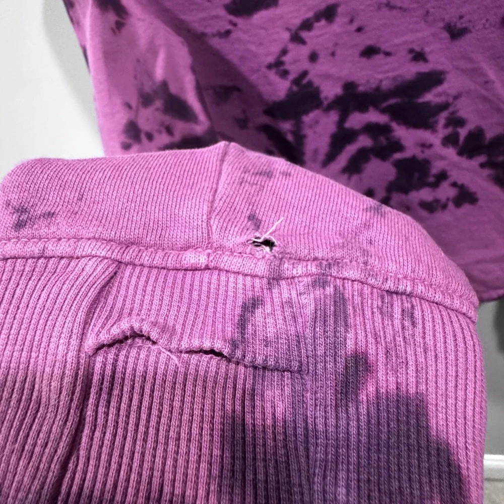The‎ North Face Purple Tie Dye Hoodie Girls XL Pullover Sweatshirt small Hole